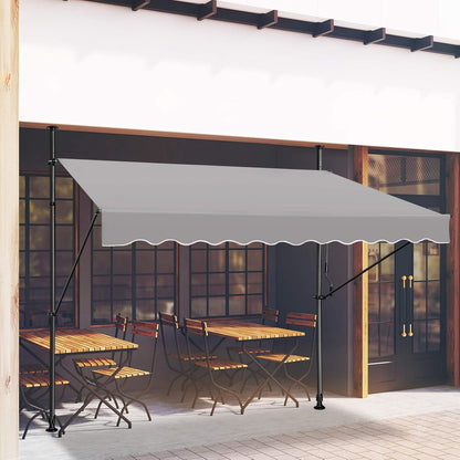 Klemluifel – Zonnescherm – Balkonluifel – Uitschuifbare Luifel – Zonwering – Verstelbare Hoogte 2-3m – UV-bestendig Polyester 350x120 cm - QUORE