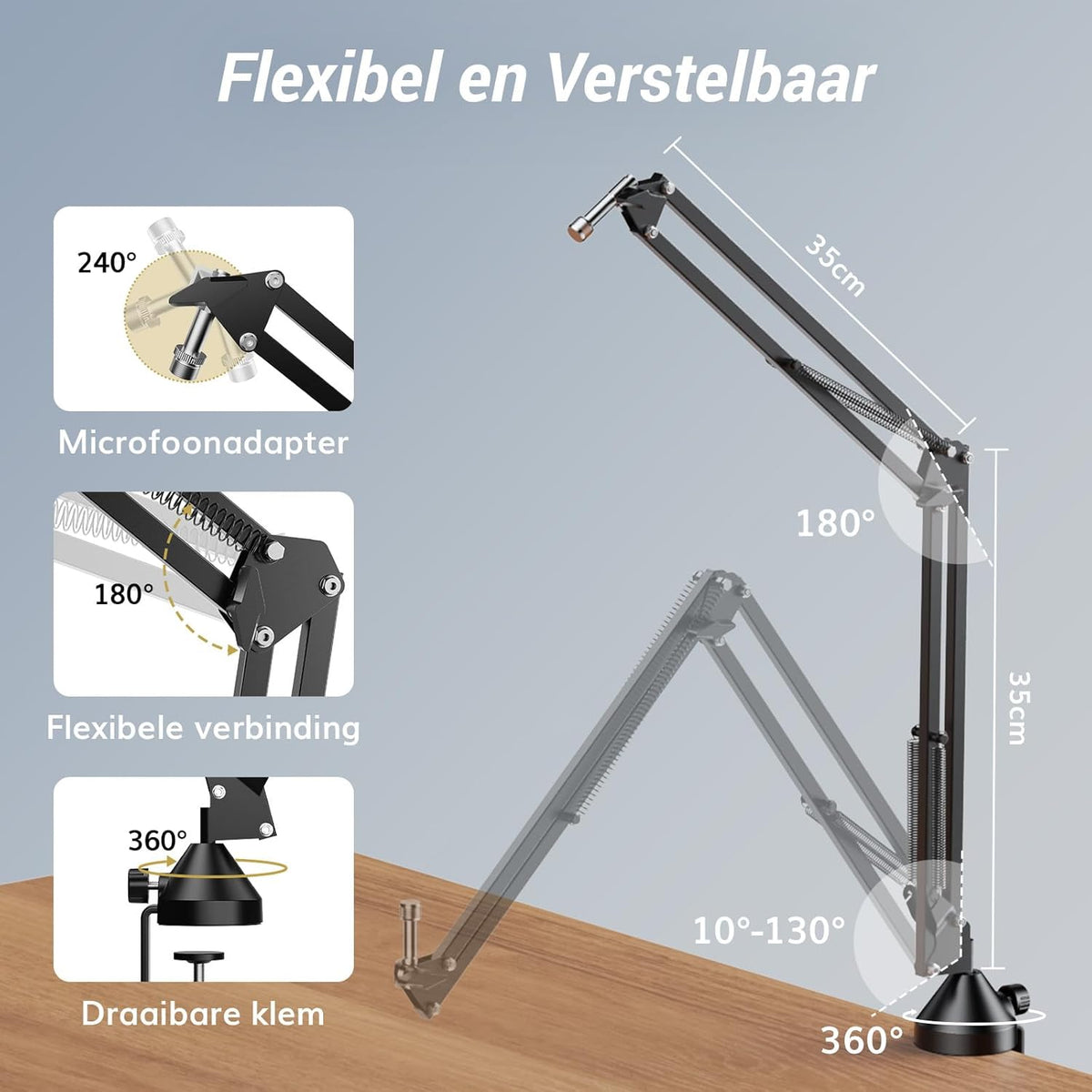 TONOR Podcast-Apparatuurpakket, Mixer met Dynamische Microfoon en Microfoonarm, XLR-Microfoon met Studio-Audio-Interface, Microfoonarm, Alles-in-één Pakket voor Opnemen, Streamen, POD-1