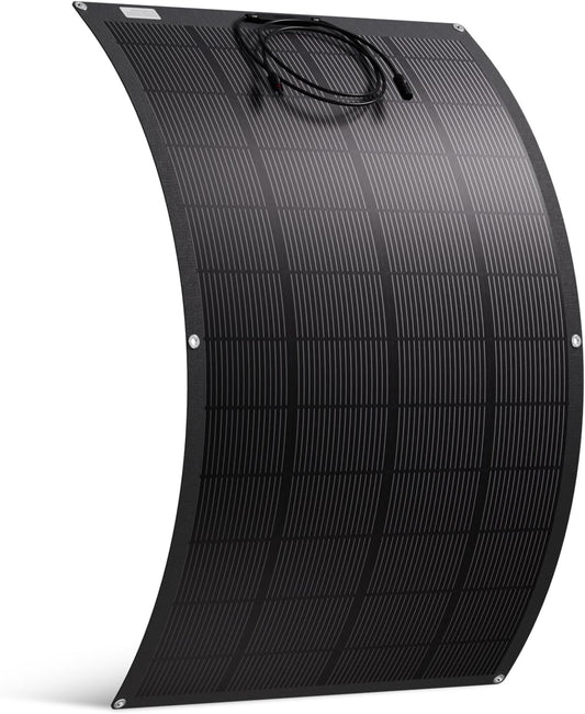 ECO-WORTHY 200W Flexible Solar Panel ETFE Material 18BB Monocel, 25% High Conversion for Balcony, RV, Boat, Roof, Camping, Home, Yacht, Uneven Surfaces - QUORE