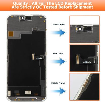 AGCUT OLED LCD-display voor iPhone 15 Pro Max lcd-display voor iPhone 15 Pro Max A2849 A3105 A3106 A3108 6,7 inch display vervanging 3D touchscreen touchscreen montage met gereedschap, zwart