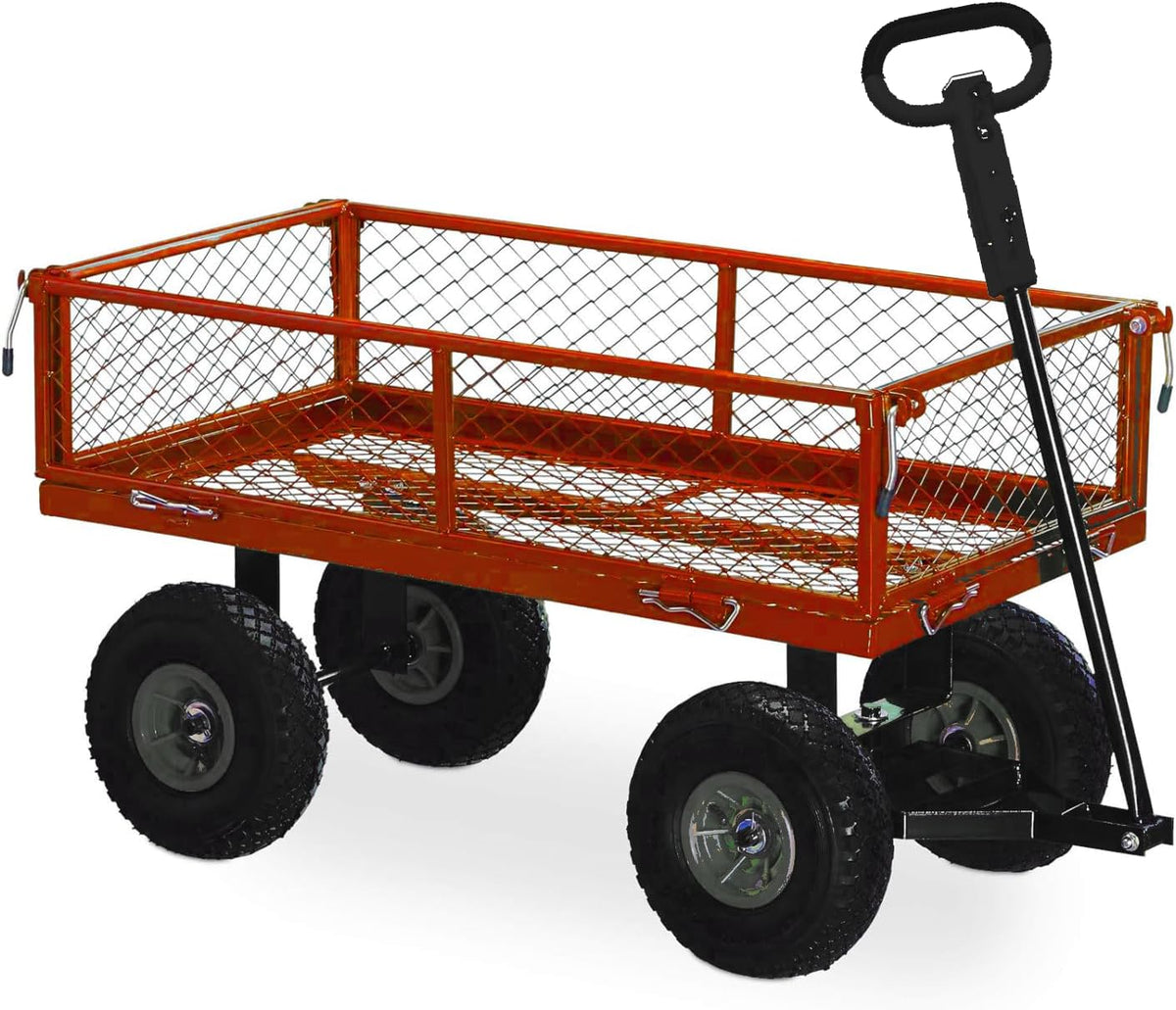 Handwagen met inklapbare zijwanden, max. draaglast 300 kg, bagagedrager voor de tuin.