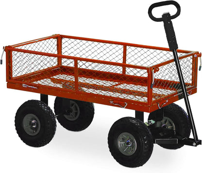Handwagen met inklapbare zijwanden, max. draaglast 300 kg, bagagedrager voor de tuin.