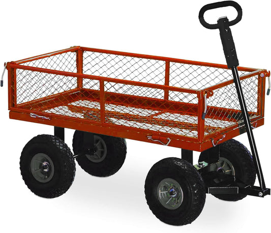 Handwagen met inklapbare zijwanden, max. draaglast 300 kg, bagagedrager voor de tuin.