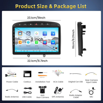 Android Autoradio – Multimedia Systeem – Navigatie Unit – Inbouwradio – Auto Entertainment – 9 Inch Touchscreen – Qualcomm 8-Core Processor – Draadloze CarPlay & Android Auto