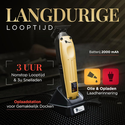 Tondeuse Goudkleurig – Trimmer – Baardtrimmer – Haartrimmer – Contourtrimmer – Borstelloze Motor – Zero Gap Messen