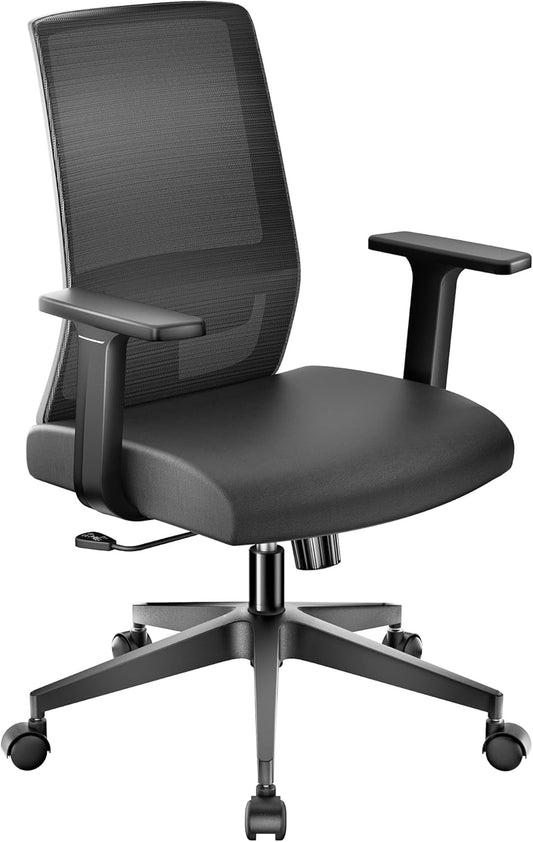 Ergonomische Bureaustoel – Comfortabele Werkstoel – Kantoorstoel – Draaistoel – Bureaustoel Met Lendensteun – In Hoogte Verstelbaar – Luchtdoorlatende Rugleuning – Belastbaar Tot 120 Kg