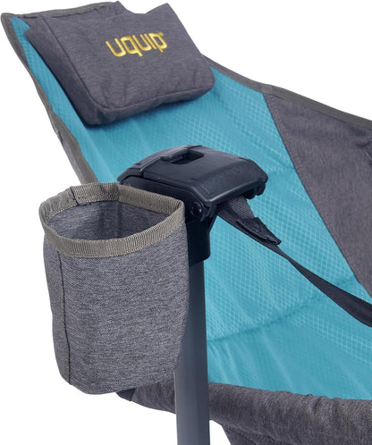 Uquip Campingstoel Rocky 2.0 strandstoel schommelstoel opknoping stoel klapstoel petrol/grijs