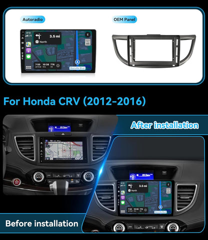 MSD Autoradio Voor Honda CRV (2012-2016) | Android 15 GPS Navigation Radio | 4G+64G | CarPlay Android Auto Stuurwiel DAB 4G Dual-Band WiFi DSP Bluetooth 360-CAM | Camera | 2 Din 10.1 Inch