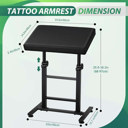 POARMEEY XXL Tattoo Armsteun Stand Professionele Tattoo Armsteun met Groot Zacht Kussen en Verstelbare Hoogte Hoek voor Studio
