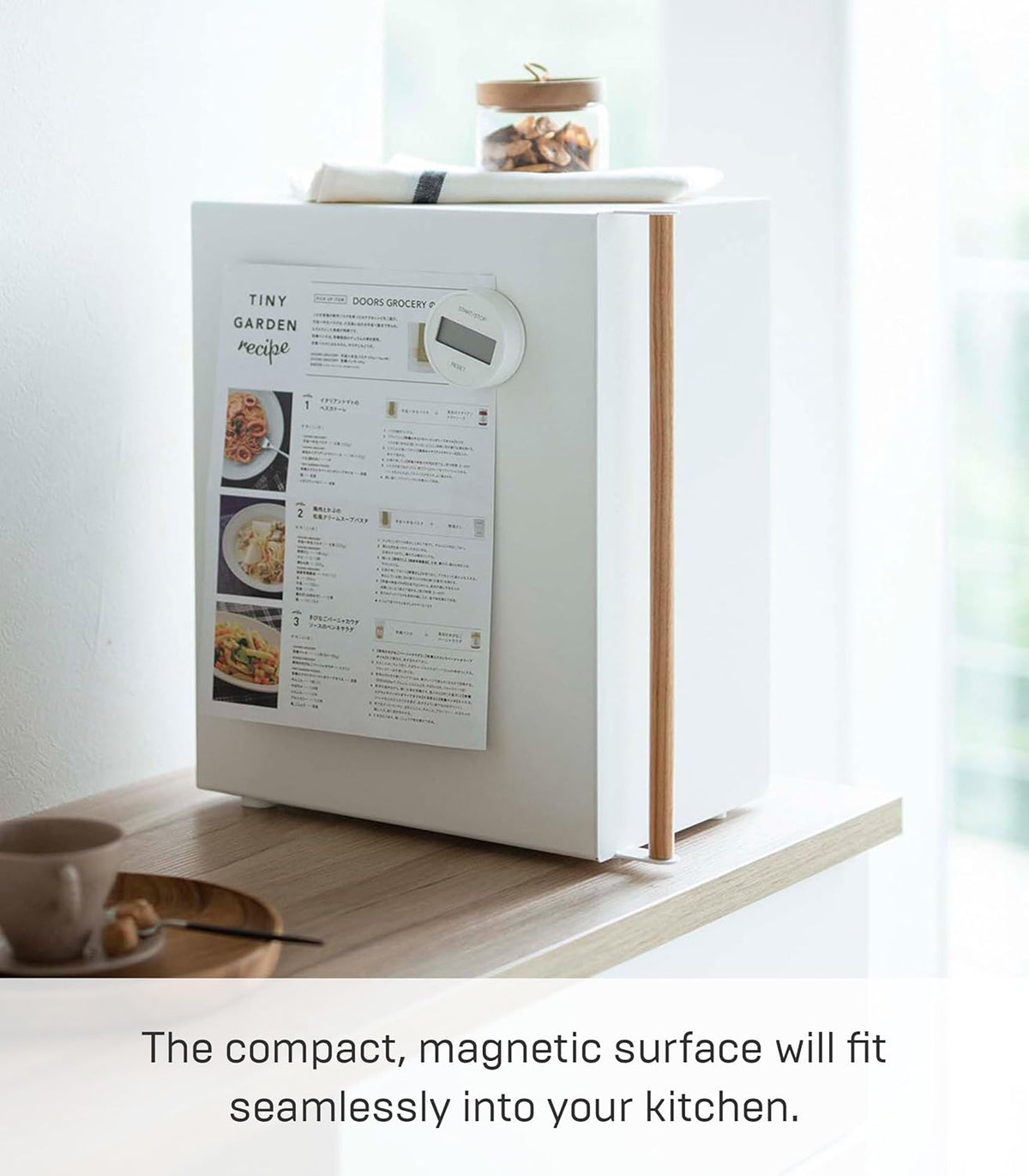 Yamazaki 5682 TOSCA Bread Case Tall, white, Steel/Wood, 22 x 36 x 41 cm