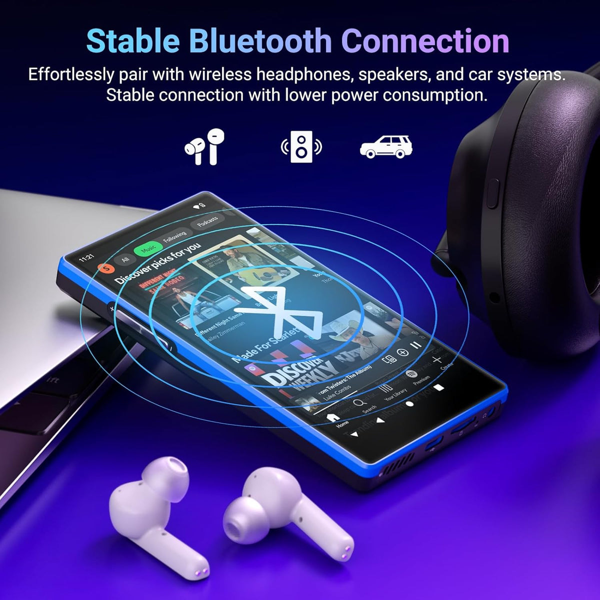 MP3-Speler – Muziekspeler – Portable Media Player – Draagbare Muziekspeler – Audio Player – 5 Inch HD Scherm – Android 13 Systeem