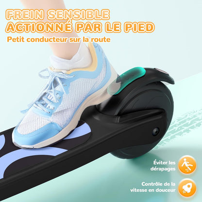 SISIGAD Elektrische step voor kinderen, 6-8-10 jaar, elektrische scooter, 5,3 inch met kleurrijk ledlicht en 3 verstelbare hoogtes, kinderstep, maximale snelheid 10 km/u, maximale belasting 70 kg