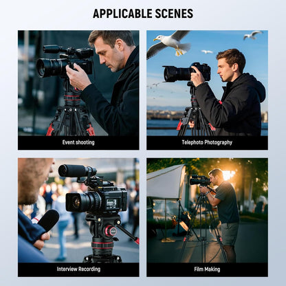 Videostatief – Camerastatief – Fotostatief – Statief – Tripod – Koolstofvezel – Verstelbare Vloeistofkop Met Snelsluiting – 94,6 Tot 198 Cm, 10 Kg