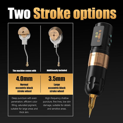 Ambition Shura-X Tattoo Machine Professioneel - Met geavanceerd stabilisatiesysteem, kernloze motor, cartridge pen en 1800mAh voeding. Geschikt voor professionele tatoeageartiesten