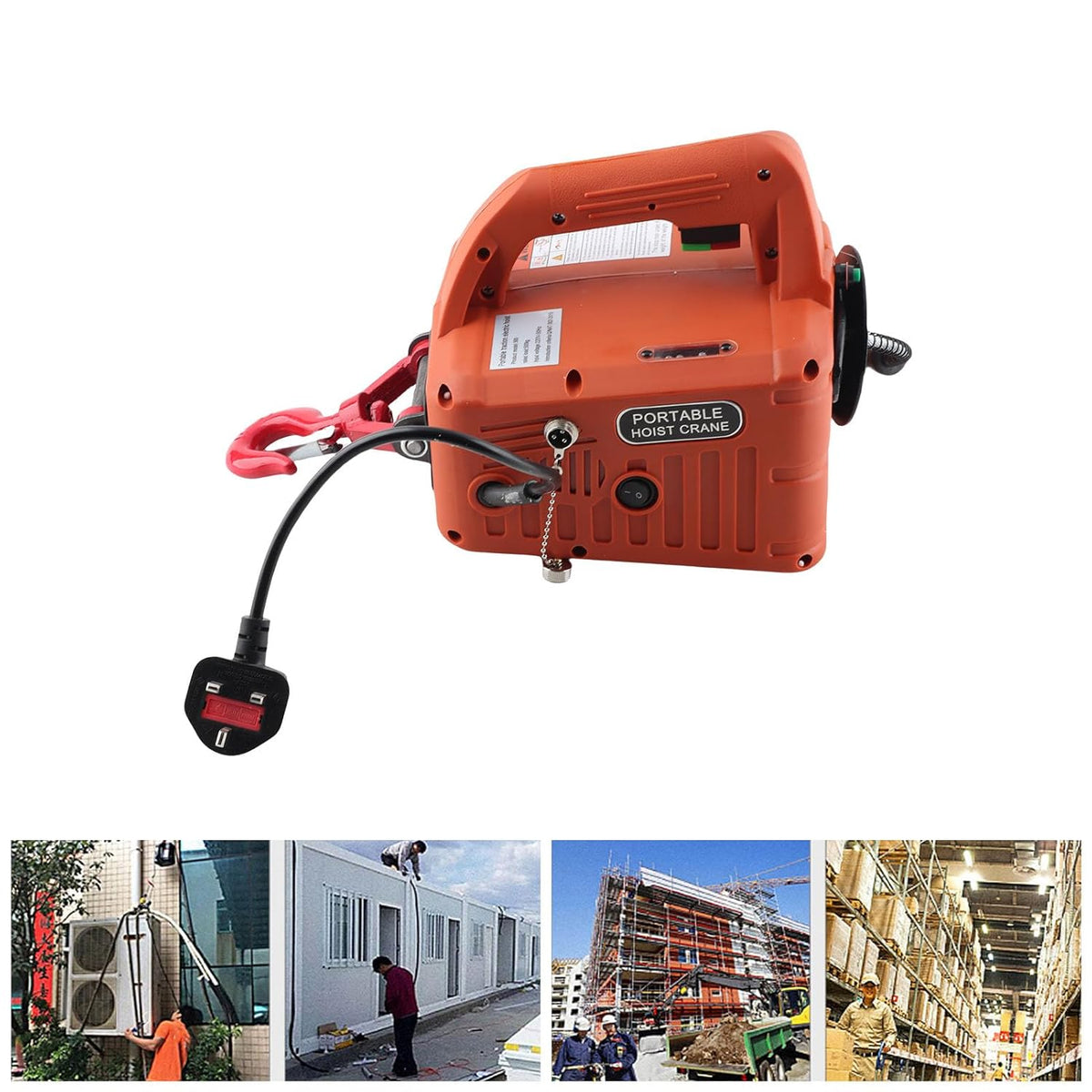 1500W Lift Elektrische Seilier, Gegalvaniseerd Staal Elektrische Lier, Elektrisch Hijstoestel voor zware hefwerkzaamheden in fabrieken, magazijnen (EU-stekker 220V)