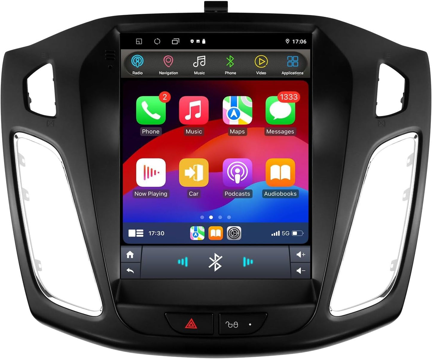 Ossuret Autoradio voor Ford Focus 3 MK3 (2011-2019, 9,7 Inch Android 13 Touchscreen 2+32GB GPS Navigatie met Carplay Android Auto WiFi Bluetooth USB Stuurwielbediening
