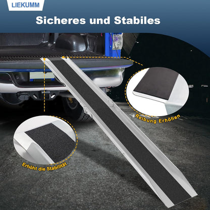 LIEKUMM 1 x 180 cm oprijplaat, 280 kg draagkracht, inklapbaar stalen motoroprijplaat, oprijplaat voor aanhanger, ATV, motorfiets, fiets, auto, laadhelling voor aanhanger