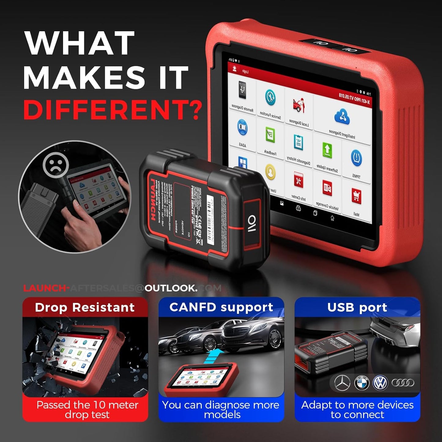 LAUNCH Start X431 PROS V1.0 OBD2 Diagnostisch apparaat met 31+ speciale functies, bidirectionele controle, ECU -codering, immobiele service, aanpassing, toetsenprogrammering