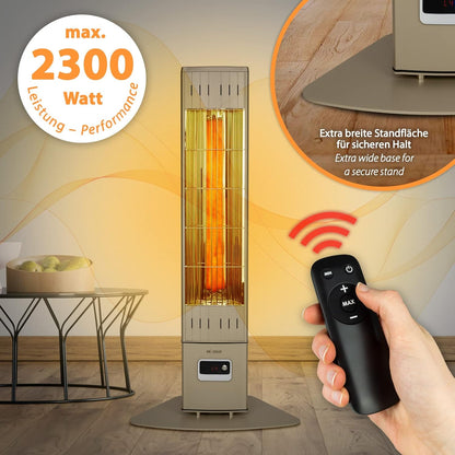 Mi-Heat SIH-2300R Infrarood staande warmtestraler, 2300 watt, 4 warmtestanden, afstandsbediening, volledig metalen behuizing, IP65 outdoor