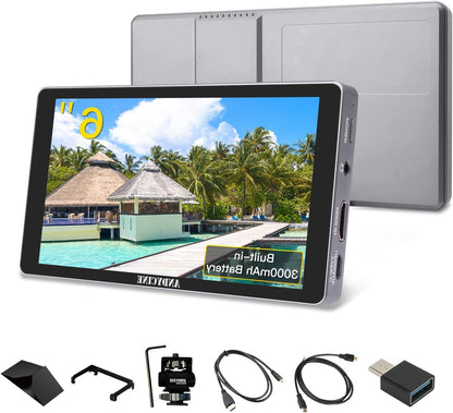 ANDYCINE X5L 6 Inch Touch Screen Camera Field Monitor, 1200 Nits CNC Camera Monitor, Built-in 3000mAh Battery, Ultralight 4K HDMI Input/Output, Full HD 1920 x 1080P, 3D LUT Monitor for Camera - QUORE