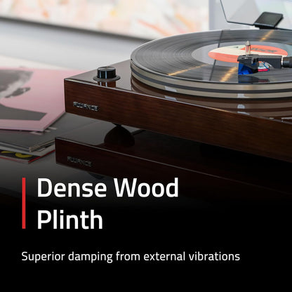 Fluance IB40 Platenspeler voor platenspeler - Anti-vibratieplatform van hout met verstelbare poten en niveau - hogere geluidskwaliteit - universele compatibiliteit - natuurlijk walnoot