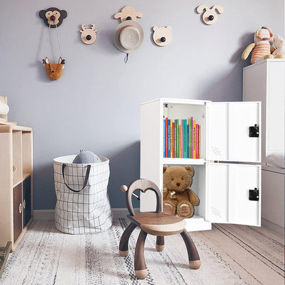 MECOLOR Klein verticaal kluisje met hangslotvergrendeling, 2 of 3 opbergvakken voor medewerkers, thuis, kantoor, school, kinderen (compleet wit, P2V) (compleet wit, P2V)