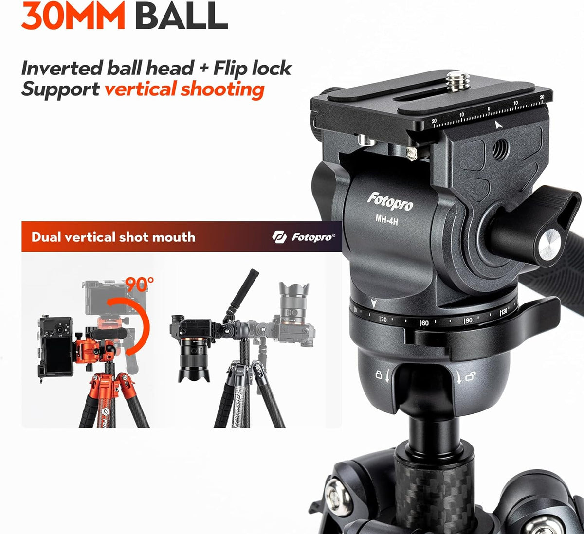 Reiscamerastatief – Camerastatief – Fotostatief – Reisstatief – Carbonvezelstatief – Ultralicht 1,34 Kg – Vloeistofkop Met 360° Panoramische Kogelkop