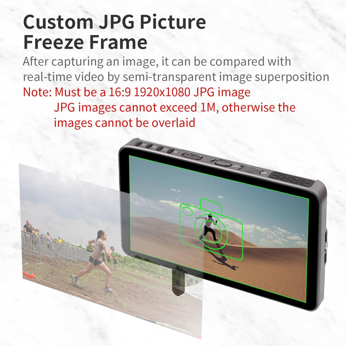 Camera-Veldmonitor – Videomonitor – Cameramonitor – DSLR-Monitor – 7 Inch Touchscreen – 1000 Nit Helderheid