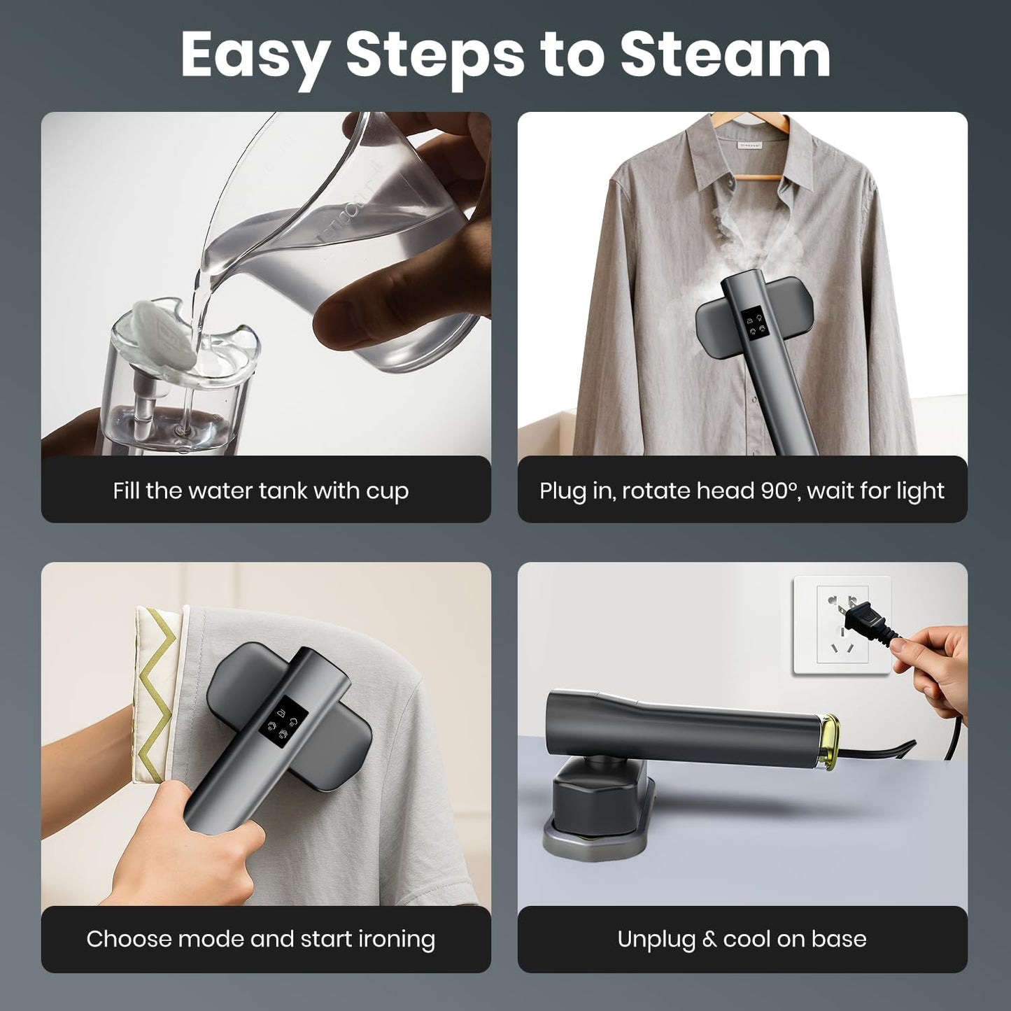 Kledingstomer – Reisstomer – Handstomer – Draagbare reisstomer – Stoomapparaat voor kleding – Compact en draagbaar – Snel kleding opfrissen