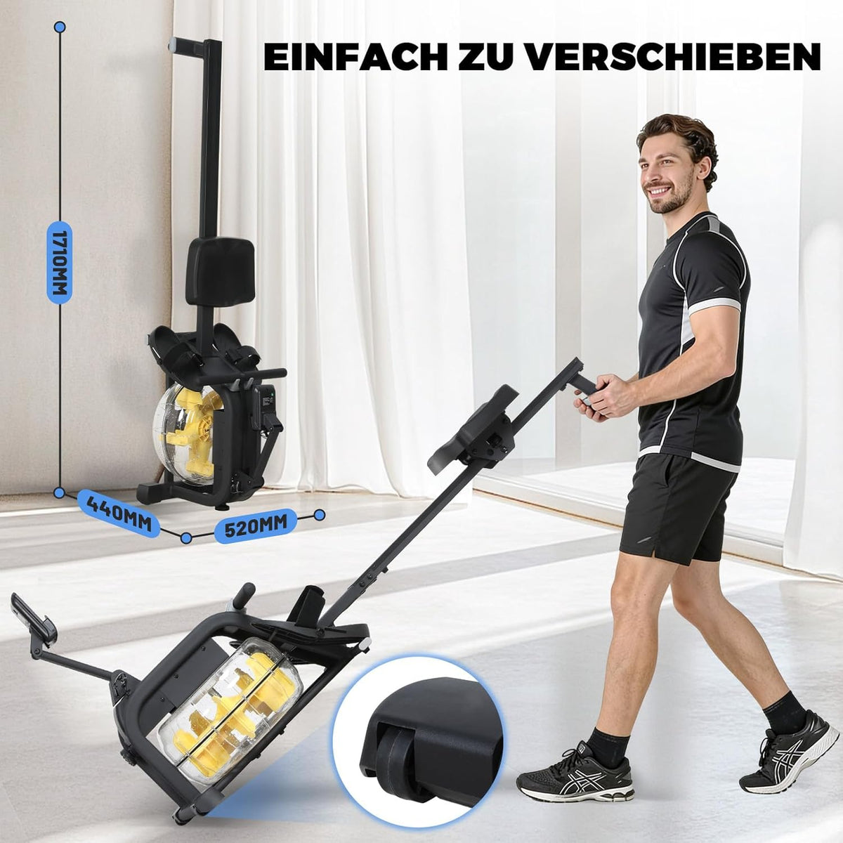 Home Rowing Machine, Foldable Home Rower with 16 Resistance Levels, Training Data, Space Saving and Quiet - QUORE