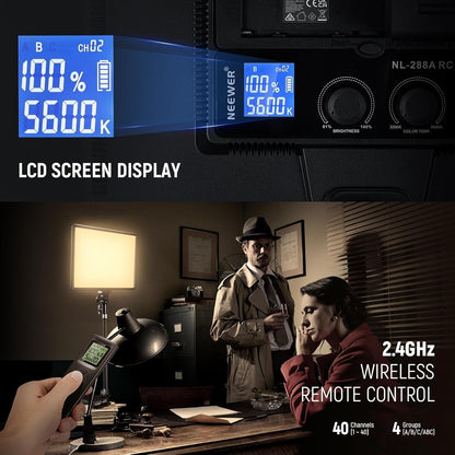 Led-videolichtpaneel Set van 2 – Videolamp – Studiolicht – Fotolicht – Paneellamp – 45W Dimbaar – 3200K-5600K CRI97+