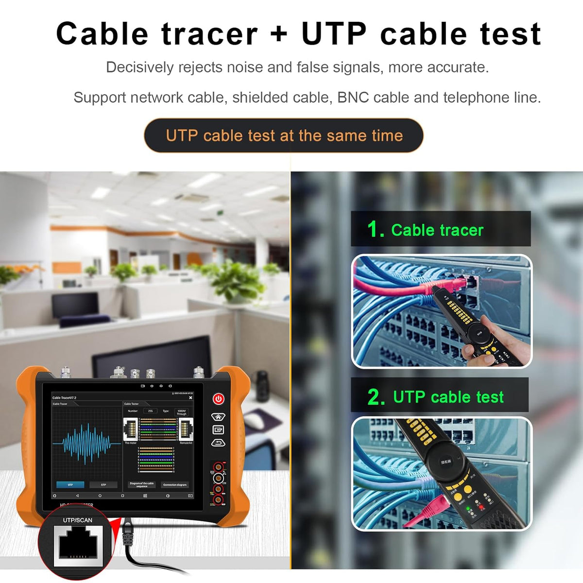 HD CCTV-tester X9MOVTADHS 8-inch 2K-retina-display met bescherming tegen zonlicht HD CCTV-tester met 8MP CVI TVI AHD 8MP EX-SDI HD-SDI 3G-SDI IP-camera Ondersteunt RJ45-kabel TDR-test