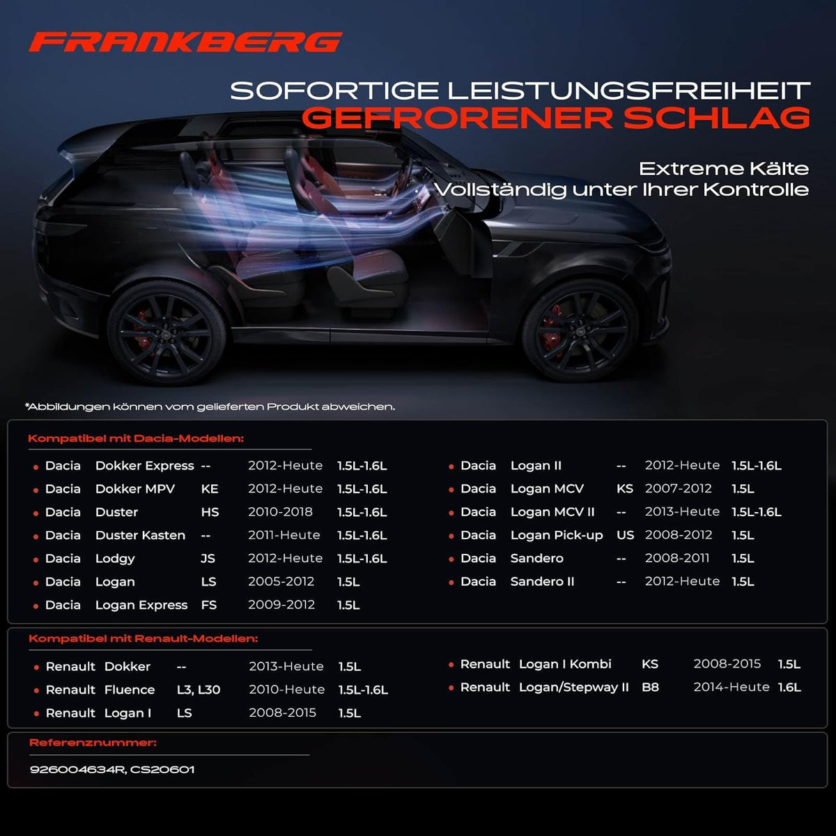 Frankberg Airconditioning airconditioning compressor compatibel met Dokker 2012-Heute Duster HS 2010-2018 Lodgy JS 2012-Heute Logan LS 2005-2012 Fluence L3 L30 2010-Vandaag Replace# 926004634R