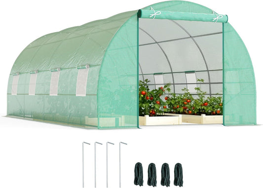 Tunnelkas – Broeikas – Tomatenkas – Plantenkas – Foliekas – Ruime Afmetingen 600x300x200 cm – Stevig Gepoedercoat Stalen Frame