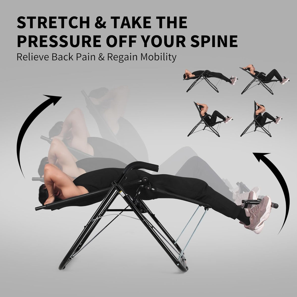 leikefitness Ab Oefening Stoel Core Versterking Lichtgewicht Opvouwbare Sport Buiktrainer Krachttraining Inversie Apparatuur (zwart)