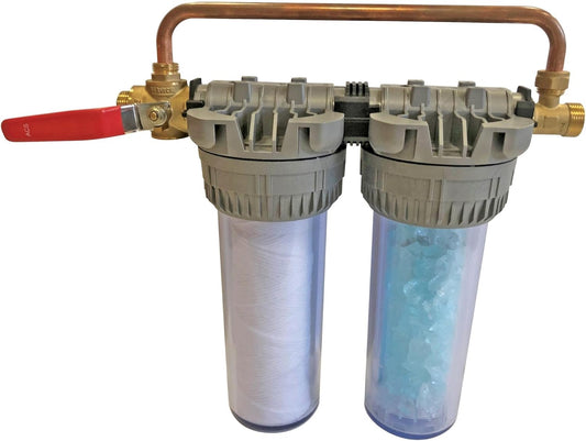 Dubbel Filterstation – Dubbele Filterhouder – Waterfilter – Kalkfilter – Corrosiefilter – Eenvoudige Montage Zonder Gereedschap – 12 Maanden Bescherming Tegen Kalk En Corrosie