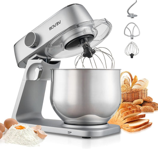 Keukenmachine – Keukenmixer – Keukenrobot – Foodprocessor – Mixer – 7,4L RVS Mengkom – 1800W Motor – 10 Snelheden – Inclusief Deeghaak, Garde En Platte Mengklopper
