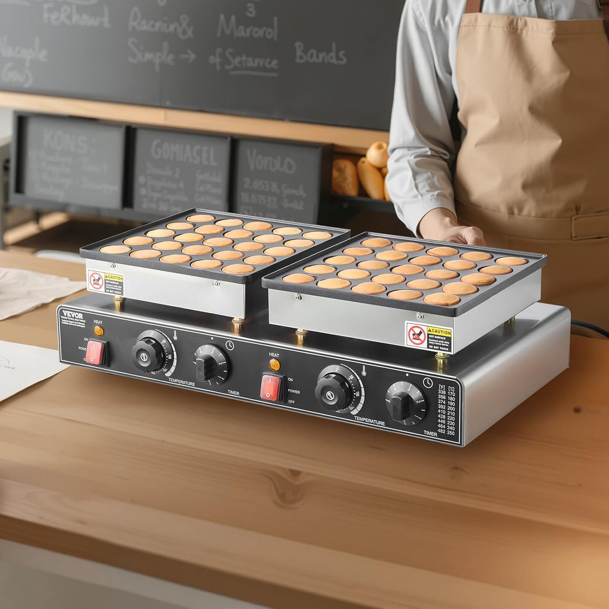 Mini Pannenkoekenmaker – Poffertjesmaker – Dorayaki Apparaat – Wafelijzer – Pancake Grill – 50 Mini Pannenkoekjes Tegelijk – 1800W Met Instelbare Temperatuur en Timer