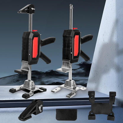 2 stuks werkbesparende armdeurgebruik, plaatlift, kastlift, klemplaten, nivelleringssysteem, 880 lbs/400 kg, voor vloeren, deuren, kastinstallatie, krik voor gipsplaten, hoogte: 38 cm