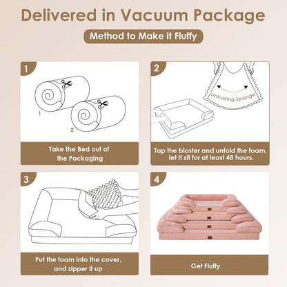 Orthopedische Hondenmand – Hondenkussen – Hondenbed – Hondenmat – Honden Sofa – Memory Foam – Waterdicht – Antislip – Afneembare Wasbare Hoes – Hoge Opstaande Randen – Geschikt Voor Kleine En Middelgrote Honden