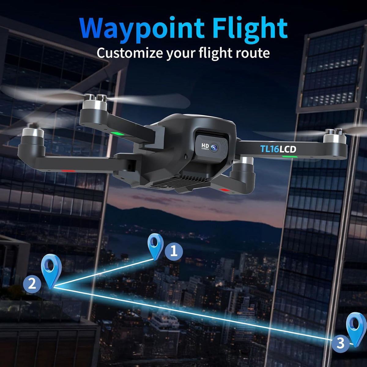 Drone met 4K Camera voor Volwassenen GPS Drone met LCD Afstandsbediening Follow Me Automatische Terugkeer 5G Langbereik Transmissie RC Quadcopter voor Beginners Een Knop Opstijgen Landen