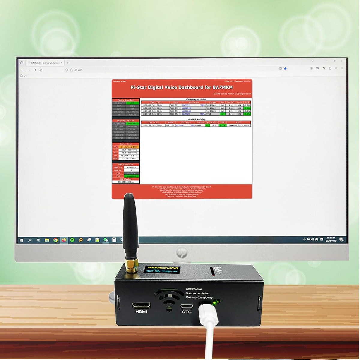 MM100 Upgraded MMDVM Hotspot Ethernet WLAN Port & WiFi DMR D-Star YSF P25 NXDN POCSAG Digitale Voice Modem Preloaded Pi-Star 4.2 Aluminium Case Two Colors OLED-scherm