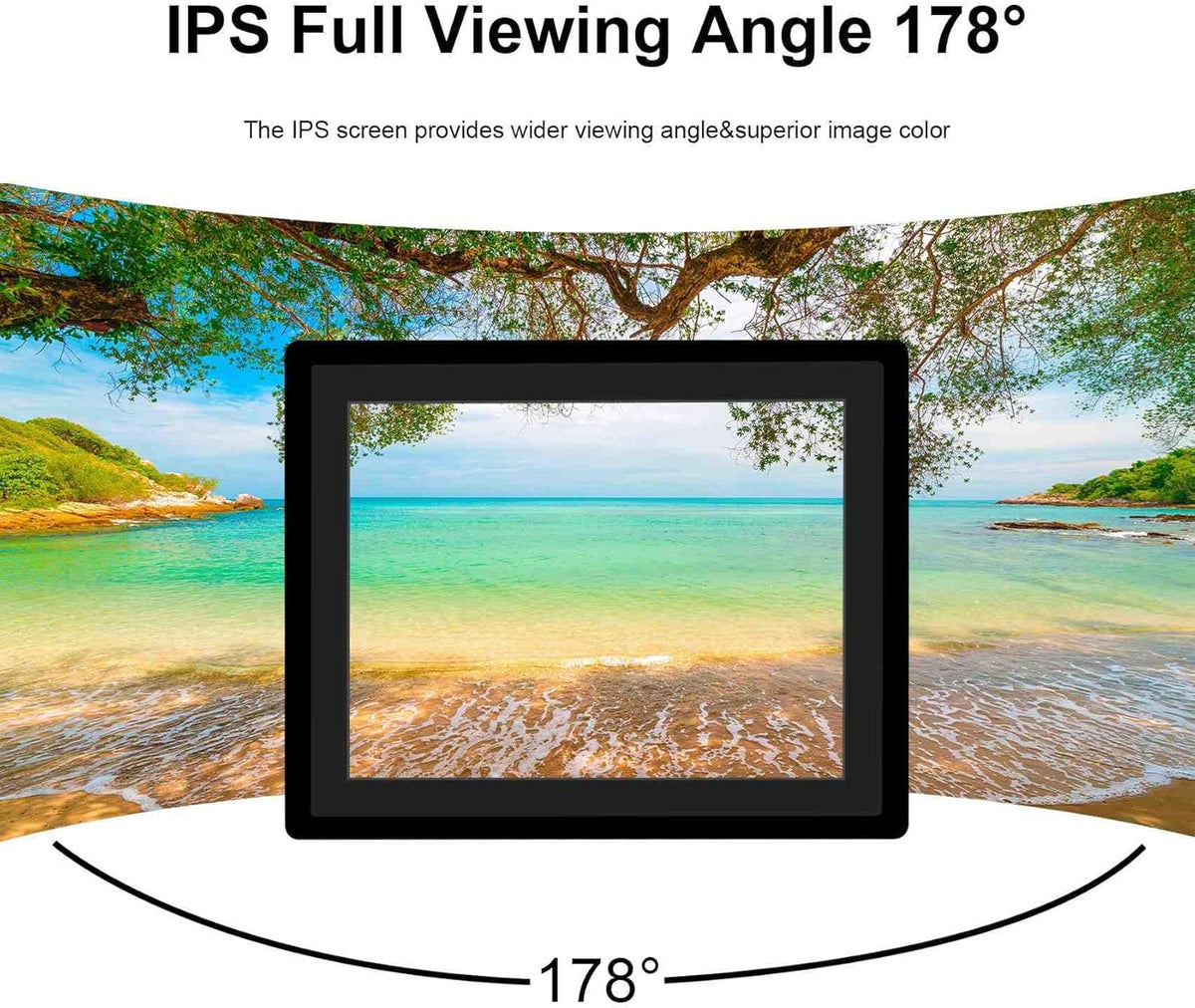 VSDISPLAY 10,4 inch industrieel touch-display, 1024 × 768, 300 nits, IP65 frontplaat, 10-punts touch, grote kijkhoek, aluminium behuizing