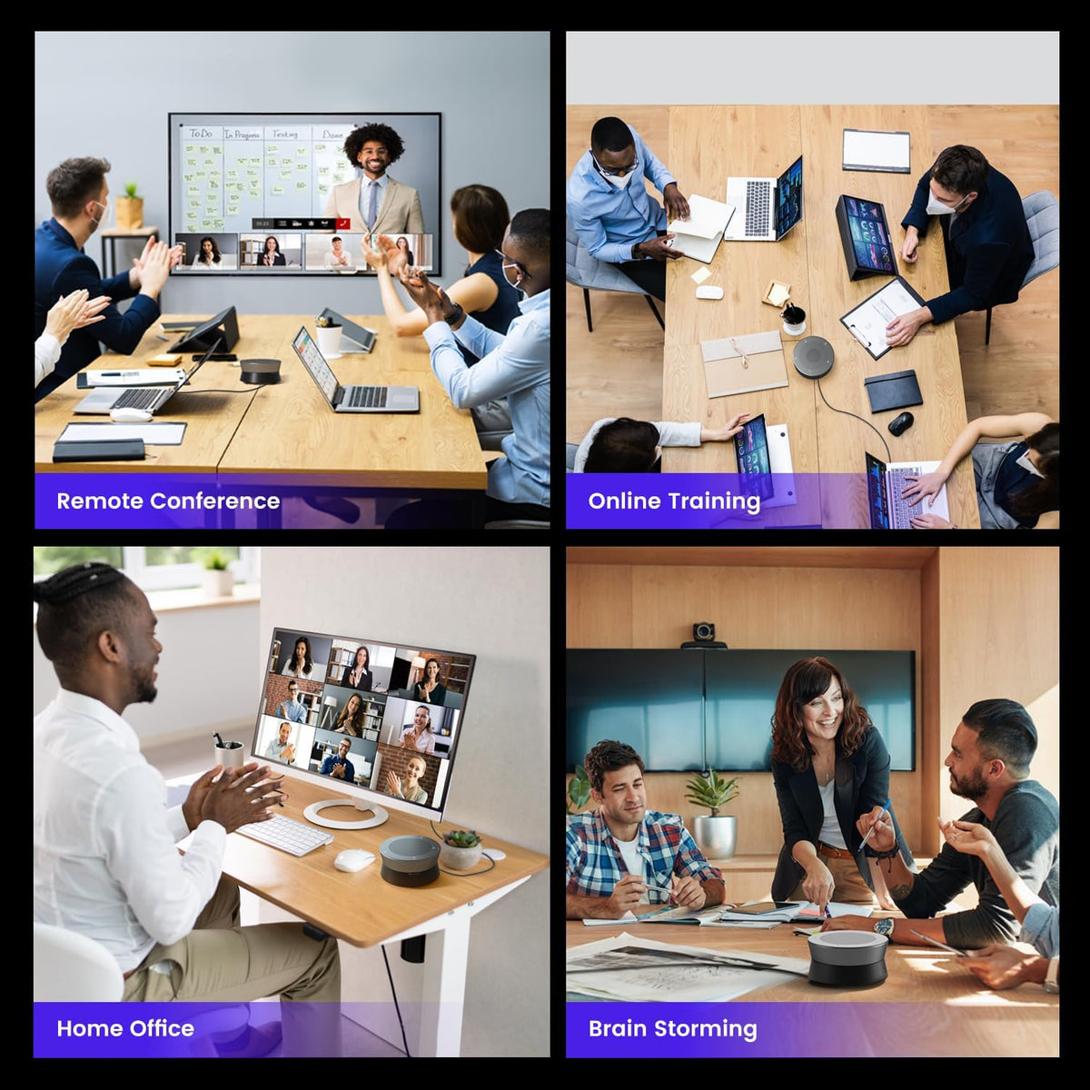 NEARITY A11 Conferentie Luidspreker en Microfoon, 4 Microfoons USB Speakerphone met AI Noise Cancelling, 4 m Audio Pickup, Plug and Play Computer Speaker met Microfoon voor Werk/Online