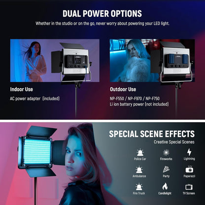 RGB LED Studio-lamp Met Statief – Videolamp – Fotolamp – Lichtpaneel – Verlichtingsset – 50 W – CRI 97+