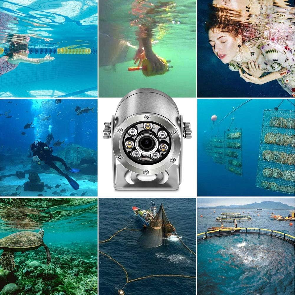 Barlus Onderwatercamera POE 5MP CMOS lens 100° groothoek zee roestvrij staal met vullicht IP68 waterdicht camera voor 24/7 koivijver met 9,8 m kabel