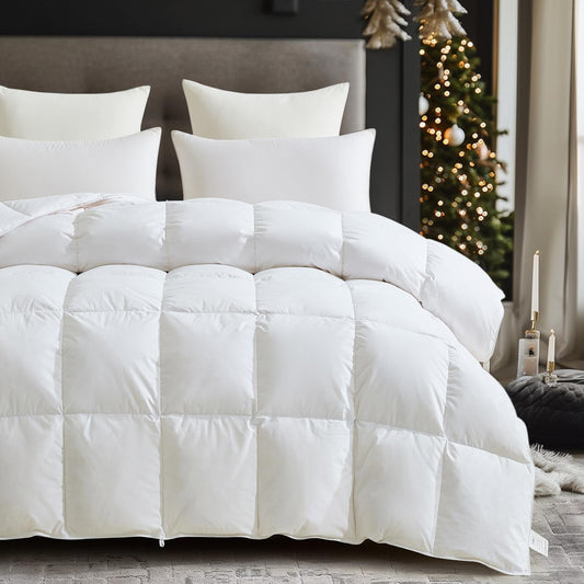 Degrees of Comfort Donzen dekbed 155 x 220 cm, 90% dons, 10% veren dekbed voor het hele jaar, overtrek van 100% katoen, vulgewicht: 780 g, geschikt voor mensen met allergieën, Oeko-Tex Standard 100