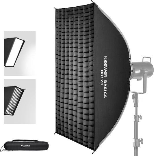 Rechthoekige Softbox – Stripsoftbox – Softbox – Strip Soft Box – Studio Softbox – 60 x 89 Cm – Quick-Release Met 2 Diffusers En Honingraatrooster