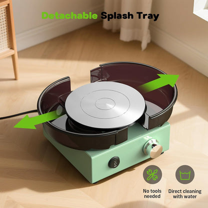 Mini Pottenbakkersschijf – Pottenbakkerswiel – Keramiekschijf – Draaischijf – Kleiwiel – Compact 15 cm Metalen Draaischijf – Traploze Snelheidsregeling 0-300 RPM