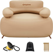 KingCamp Opblaasbare bank, outdoor, camping, luchtbank, met rugleuning, armleuning, opblaasbare bank, camping, voor indoor, outdoor, party, reizen, strand